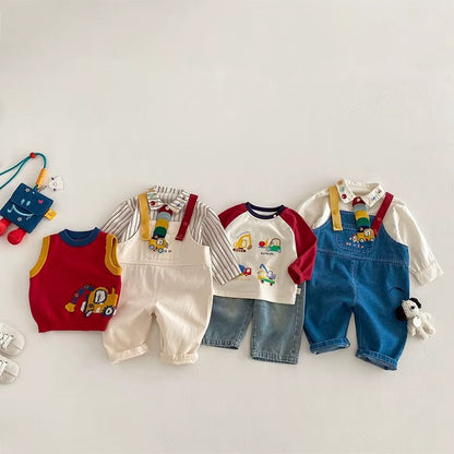 Kids Cartoon Car Shirt & Bottoms