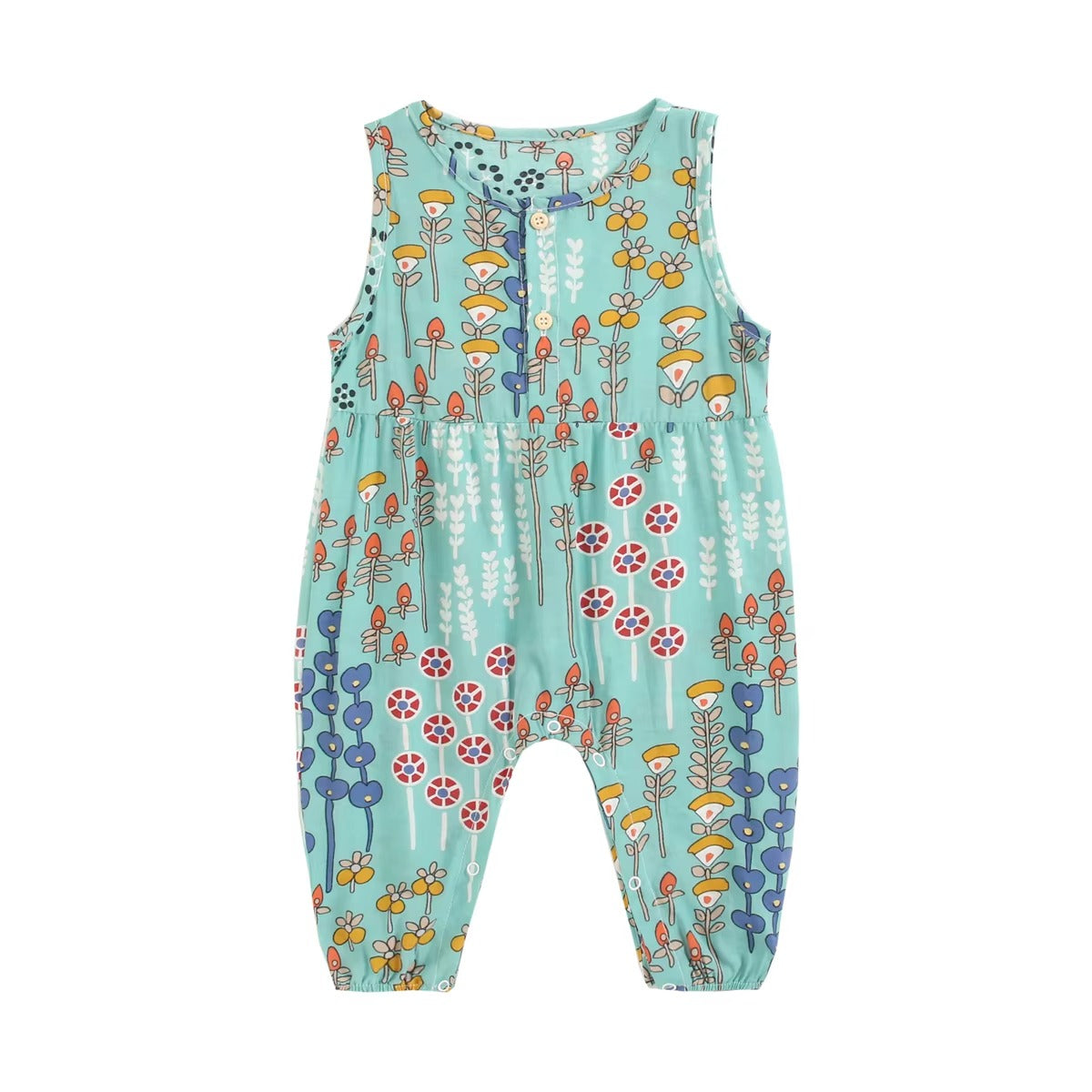 Baby Girl Floral Summer Sleeveless Jumpsuit