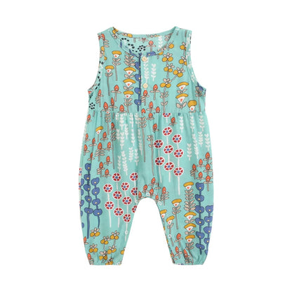 Baby Girl Floral Summer Sleeveless Jumpsuit