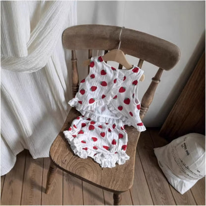 Baby Girl Summer Set – Sleeveless Top & Ruffle Shorts