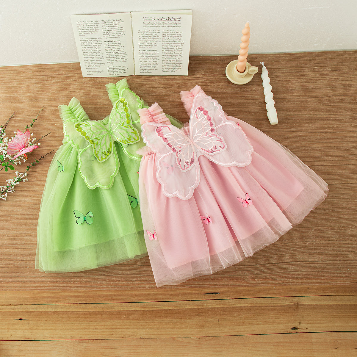 Toddler Girls Butterfly Birthday Dress – Magical Tulle Party Dress with Wings