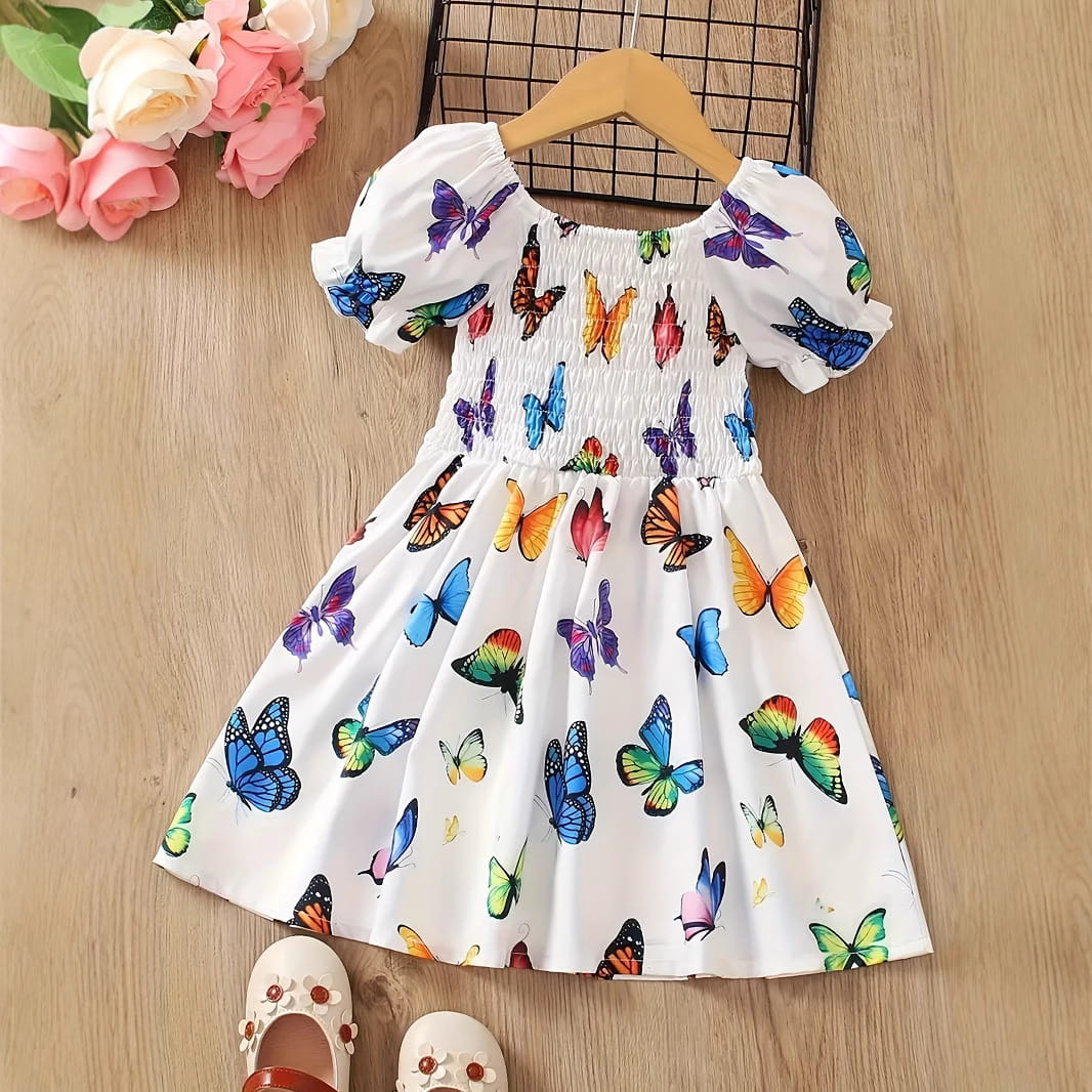 Girls Butterfly Summer Dress