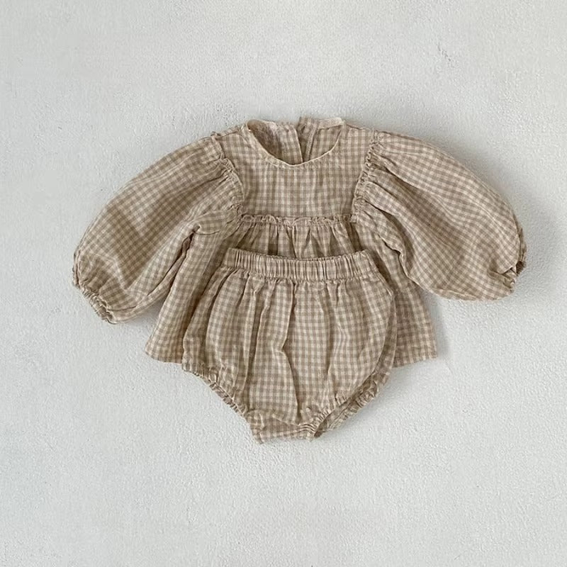 Baby Girl Plaid Bloomer Set
