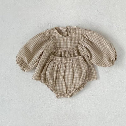 Baby Girl Plaid Bloomer Set