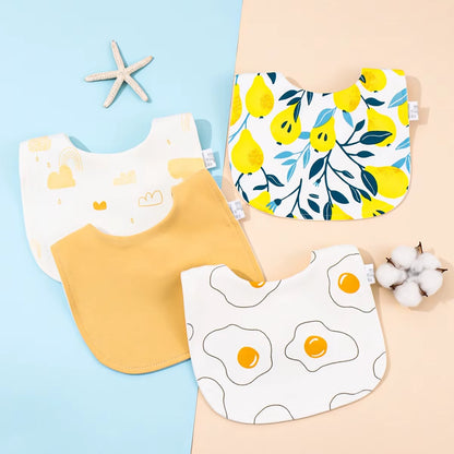 4-Pack Organic Cotton Baby Bandana Bib Set – Soft Absorbent Drool & Feeding Bibs