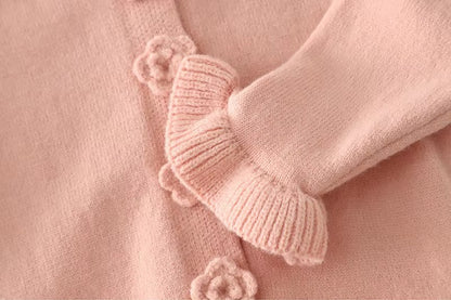 Baby Girl Floral Knit Outfit – 3-Piece Set