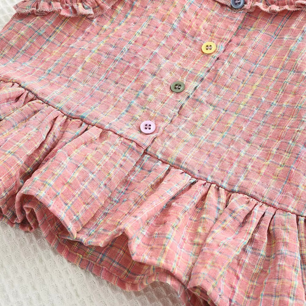 Girls Plaid Summer Outfit – Cute 2-Piece Set