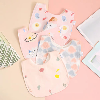 4-Pack Organic Cotton Baby Bandana Bib Set – Soft Absorbent Drool & Feeding Bibs