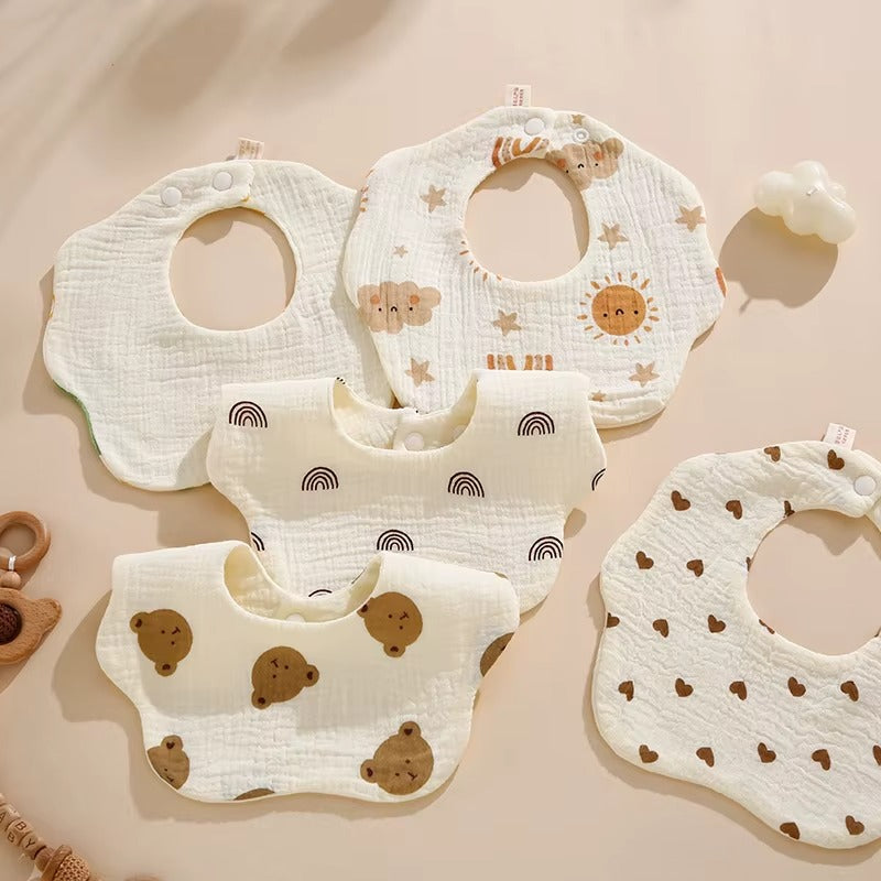 3-Pack Organic Cotton Baby Bib Set – Soft Absorbent Feeding & Drool Bibs