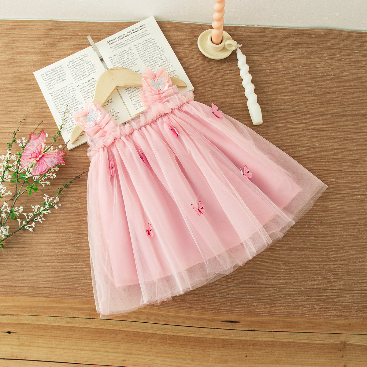 Toddler Girls Butterfly Birthday Dress – Magical Tulle Party Dress with Wings