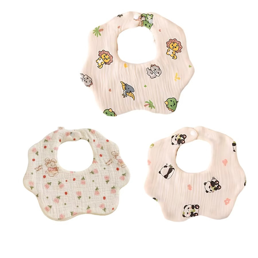 3-Pack Organic Cotton Baby Bib Set – Soft Absorbent Feeding & Drool Bibs