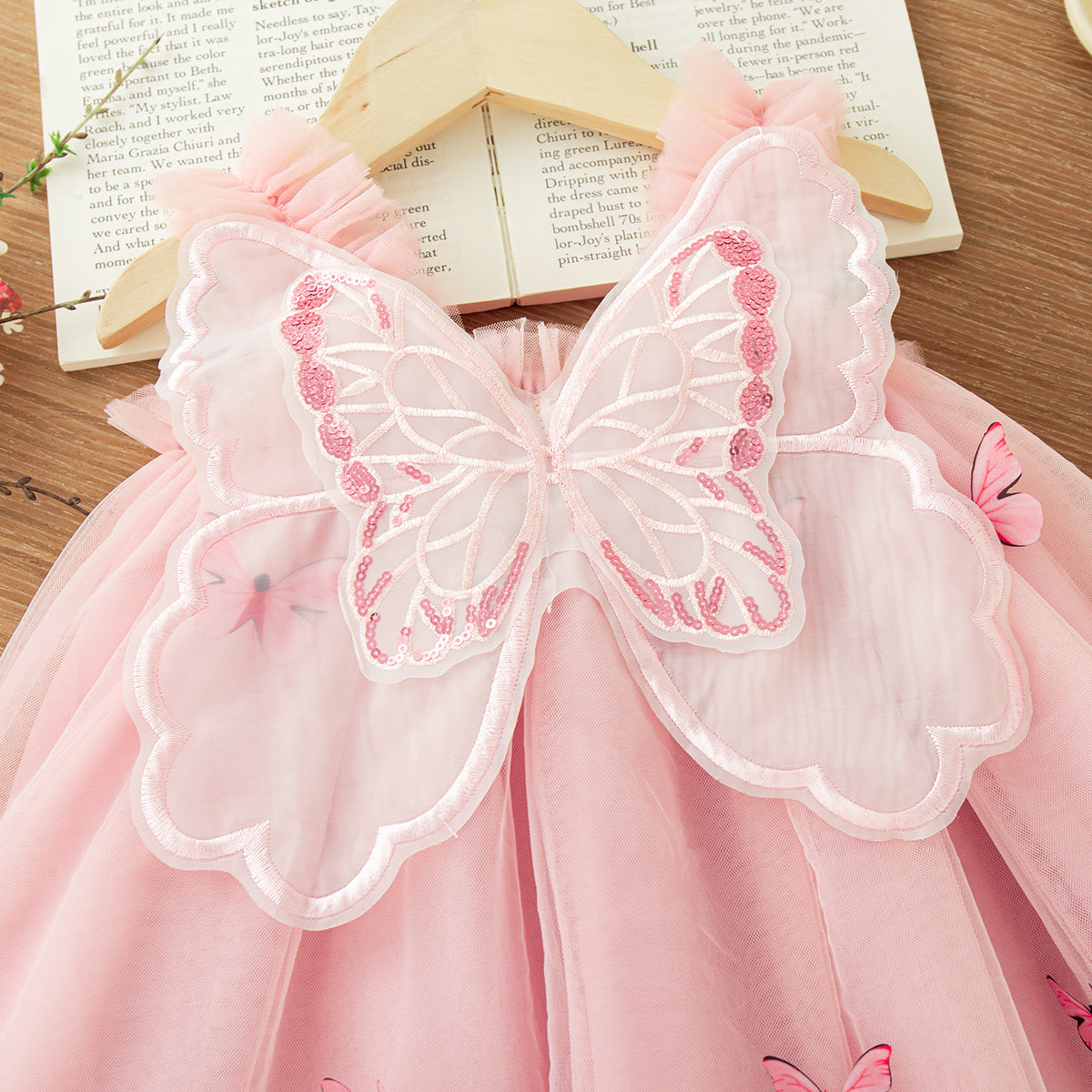 Toddler Girls Butterfly Birthday Dress – Magical Tulle Party Dress with Wings