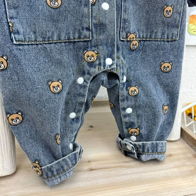 Baby Denim Bear Romper