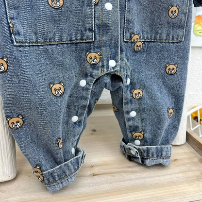 Baby Denim Bear Romper