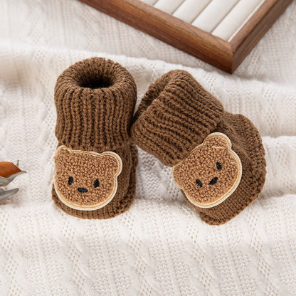 Baby Bear Booties Knit Socks