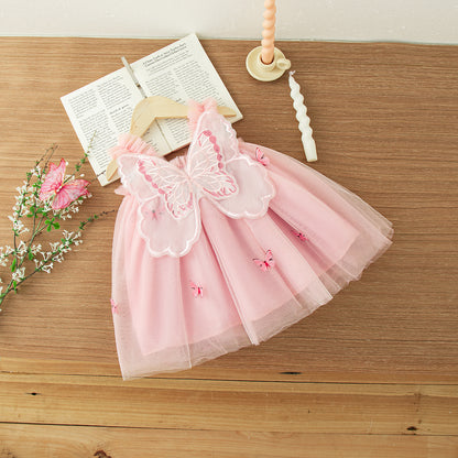 Toddler Girls Butterfly Birthday Dress – Magical Tulle Party Dress with Wings