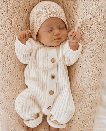 Unisex Baby Knit Romper – Soft, Warm & Easy to Dress