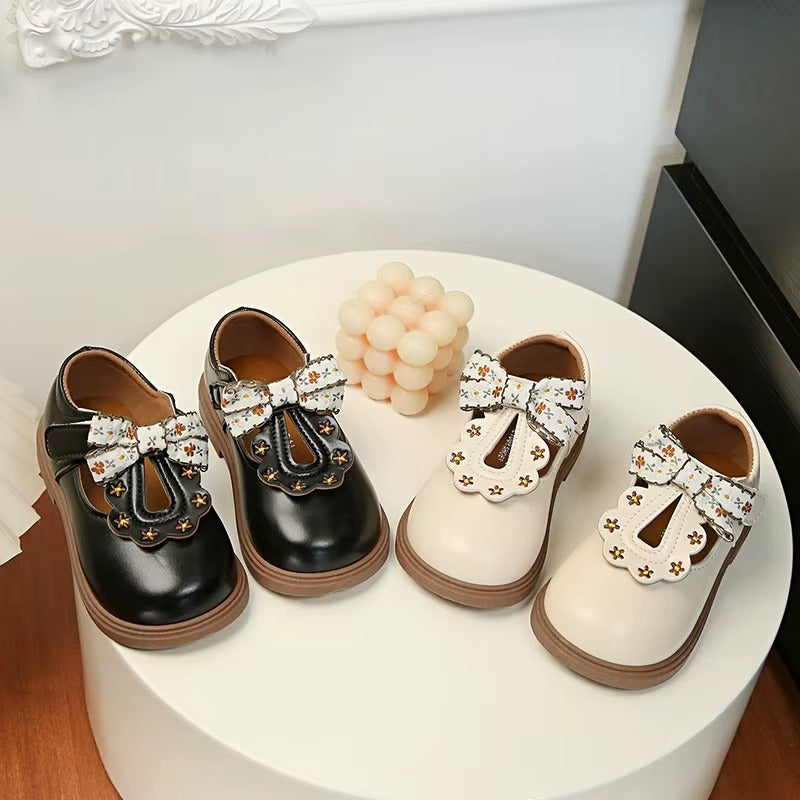 Girls Bow Mary Jane School Shoes