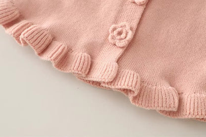 Baby Girl Floral Knit Outfit – 3-Piece Set