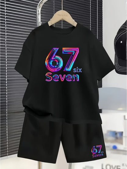 Boys 67 Graphic Shorts Set