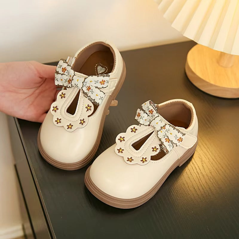 Girls Bow Mary Jane School Shoes