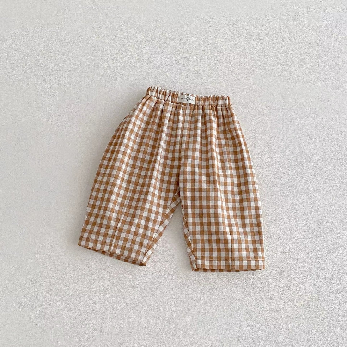 Boys Plaid Casual Pants – Elastic Waist Spring Trousers