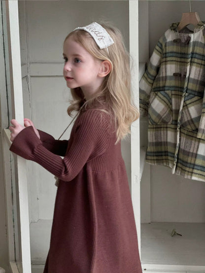 Girls Knit Sweater Dress – Long Sleeve Princess Dress