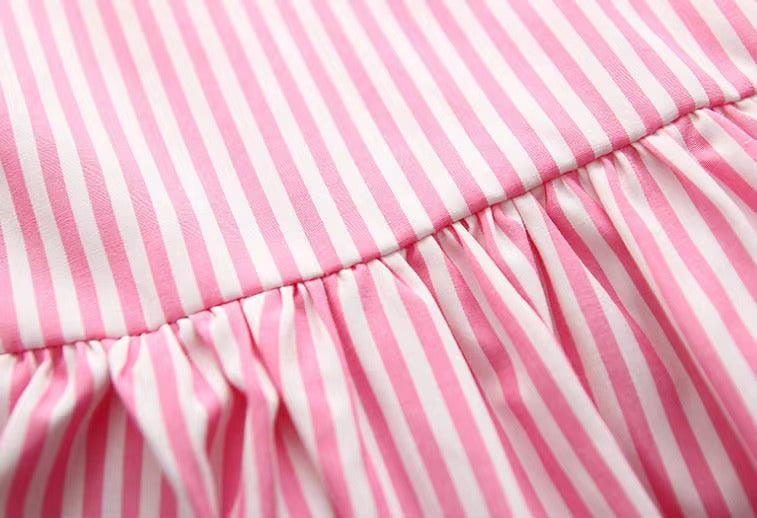 Baby Girl Striped Bow Dress Set – Summer Sleeveless Dress