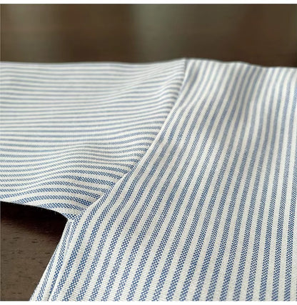 Boys Striped Button Down Shirt with Cartoon Dog Pocket