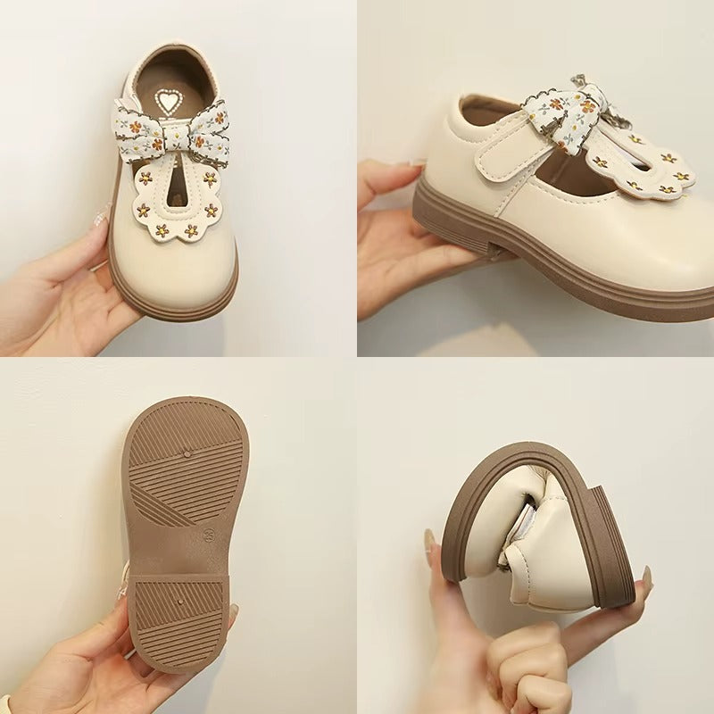 Girls Bow Mary Jane School Shoes
