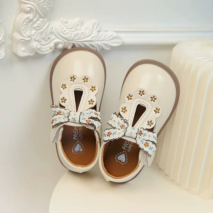 Girls Bow Mary Jane School Shoes