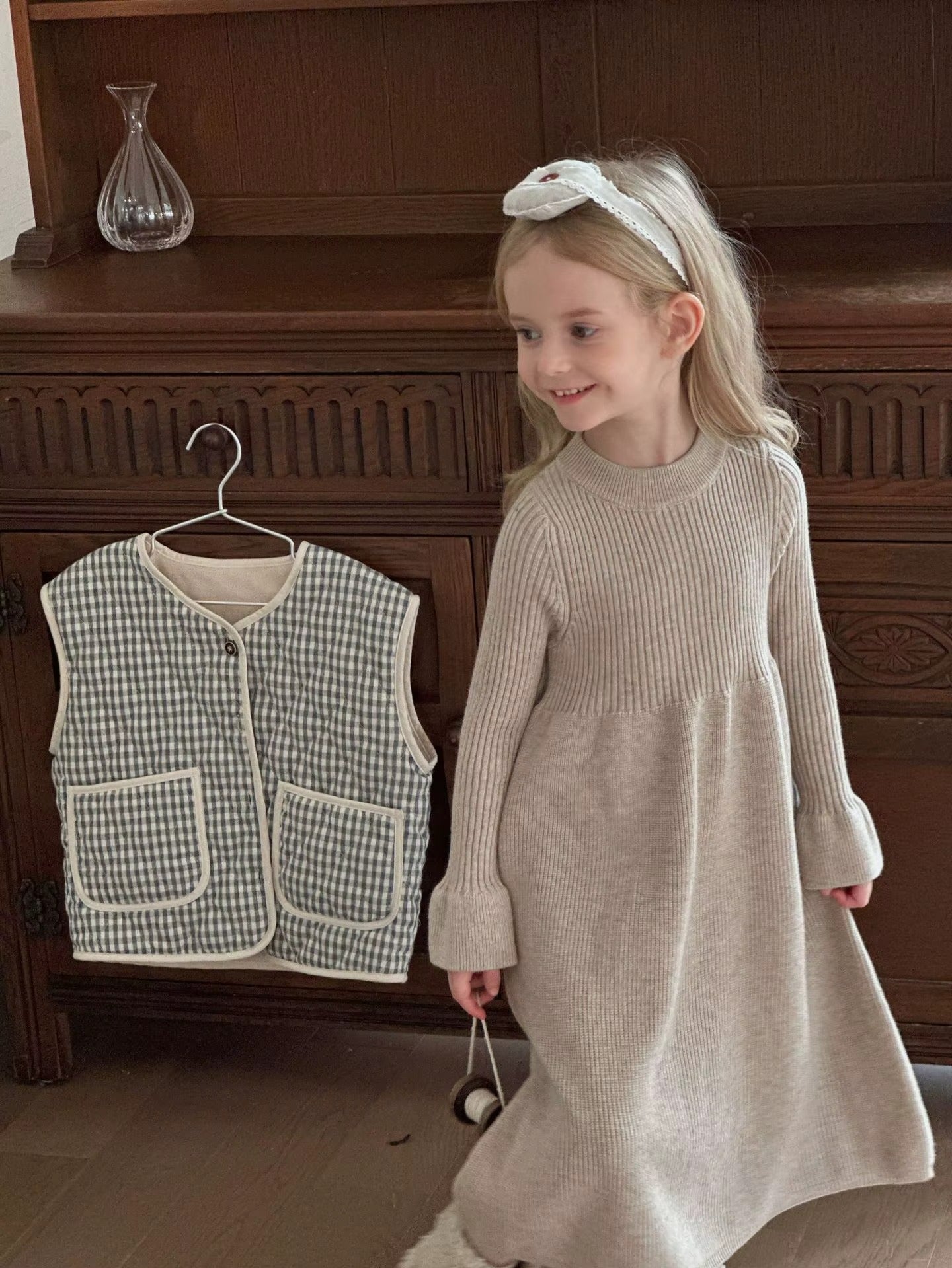 Girls Knit Sweater Dress – Long Sleeve Princess Dress