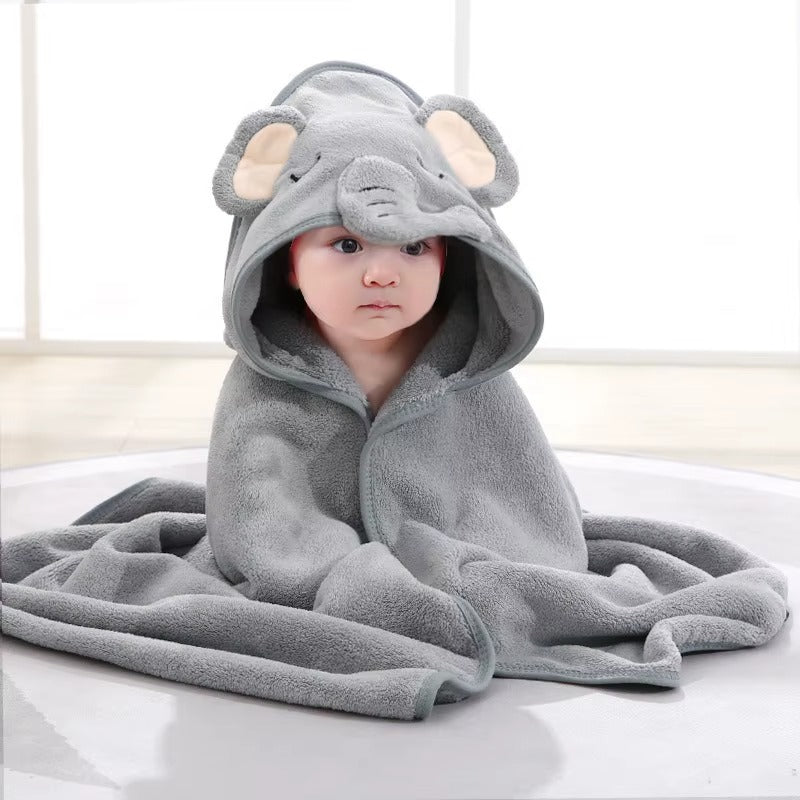 Cartoon Animal Hooded Baby Bath Towel