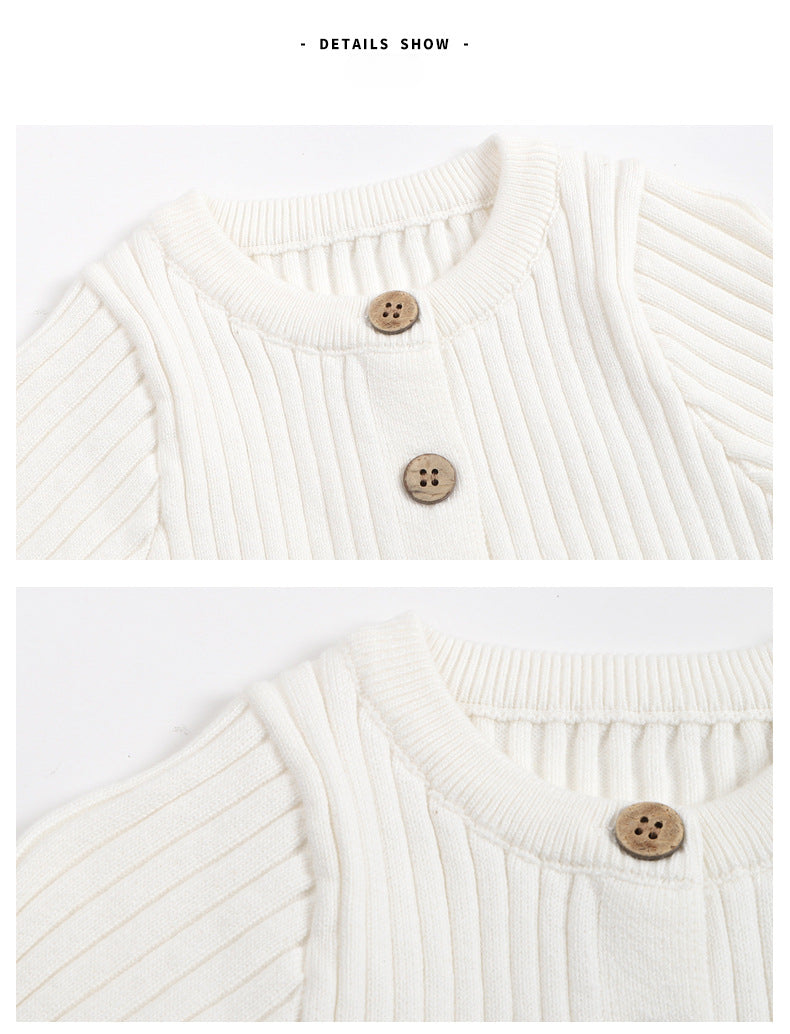 Unisex Baby Knit Romper – Soft, Warm & Easy to Dress