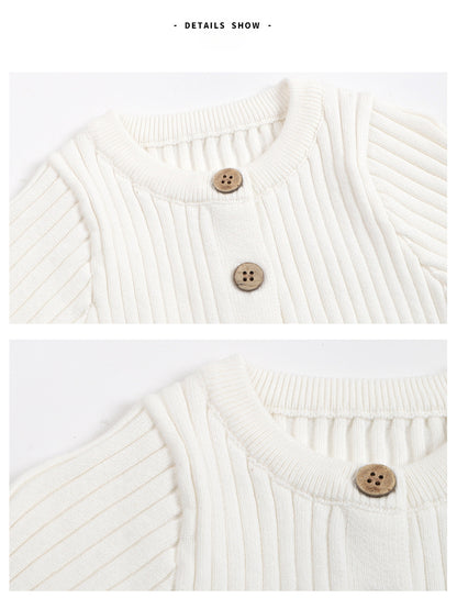 Unisex Baby Knit Romper – Soft, Warm & Easy to Dress