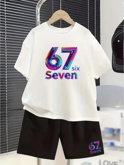 Boys 67 Graphic Shorts Set