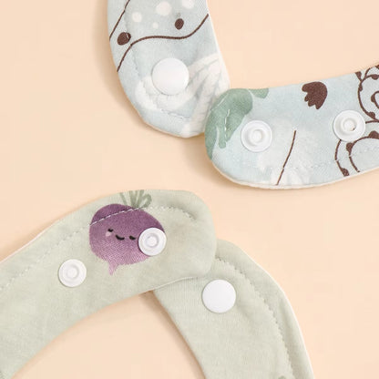 4-Pack Organic Cotton Baby Bandana Bib Set – Soft Absorbent Drool & Feeding Bibs