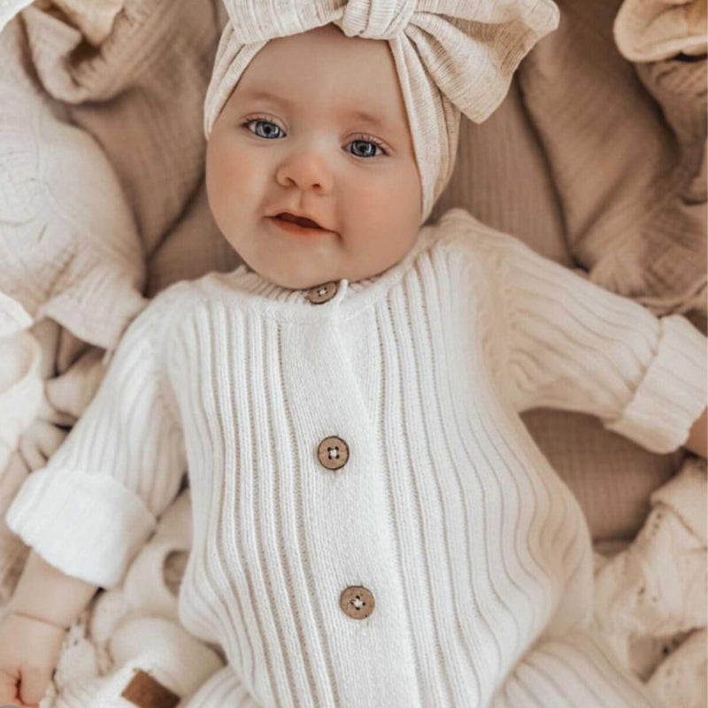 Unisex Baby Knit Romper – Soft, Warm & Easy to Dress
