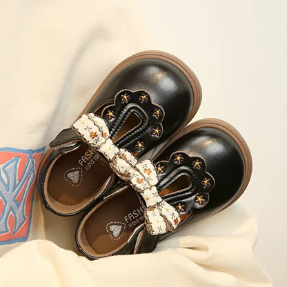 Girls Bow Mary Jane School Shoes