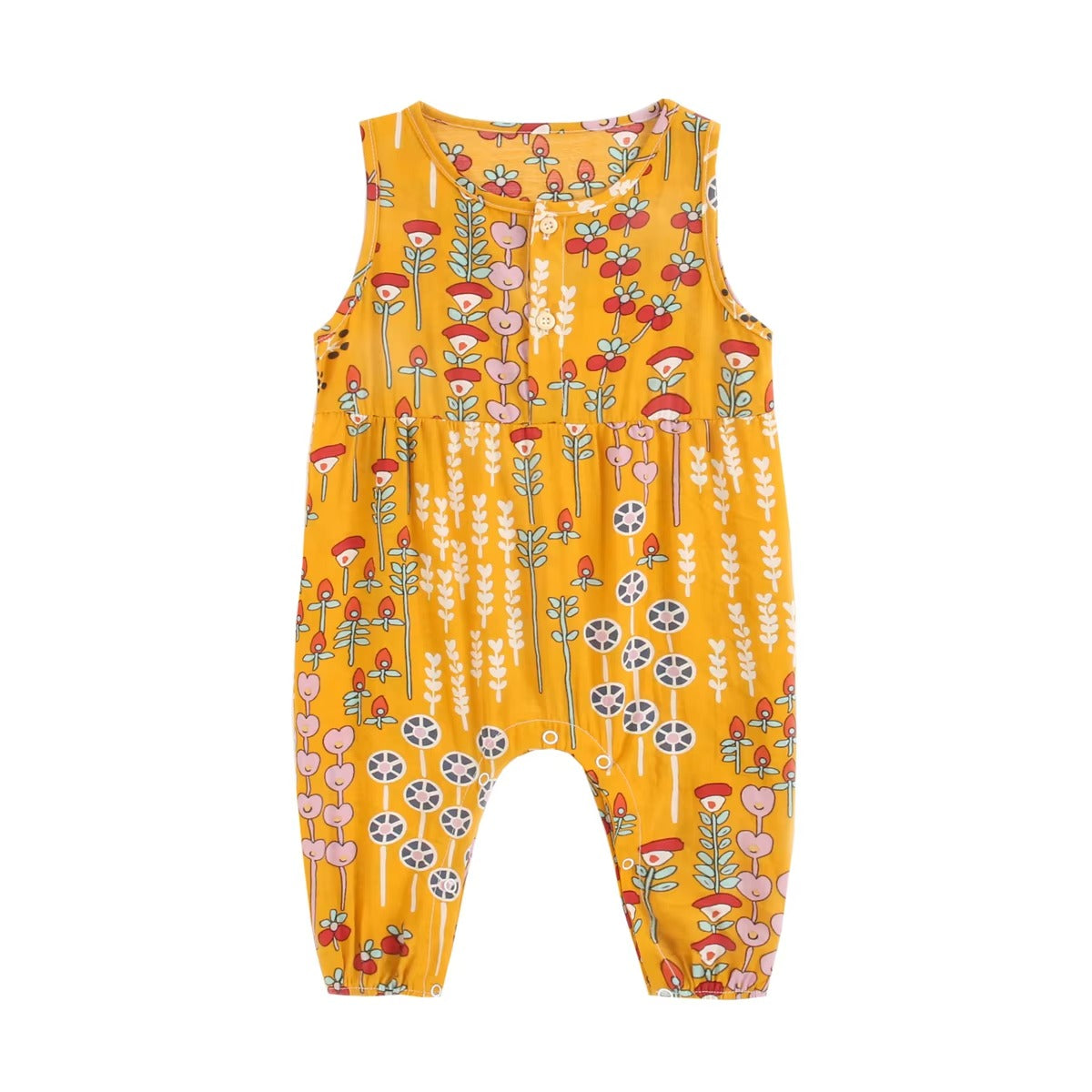 Baby Girl Floral Summer Sleeveless Jumpsuit