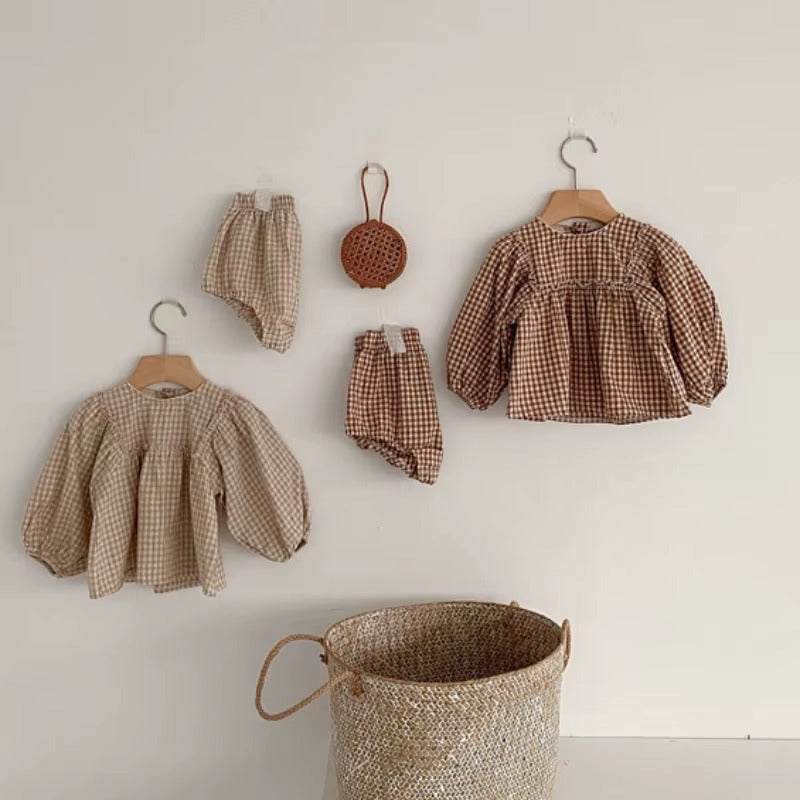 Baby Girl Plaid Bloomer Set