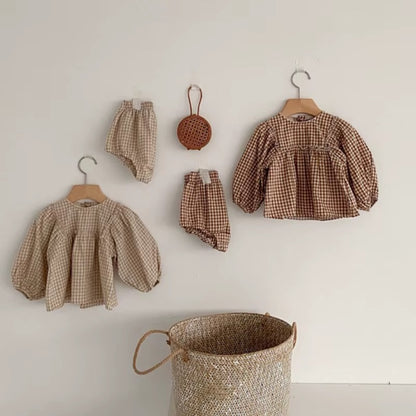 Baby Girl Plaid Bloomer Set