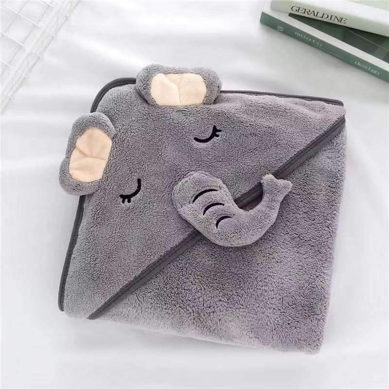 Cartoon Animal Hooded Baby Bath Towel