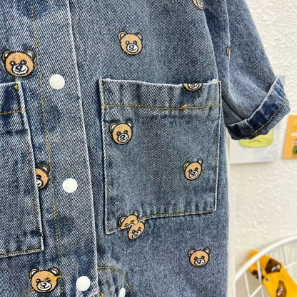 Baby Denim Bear Romper