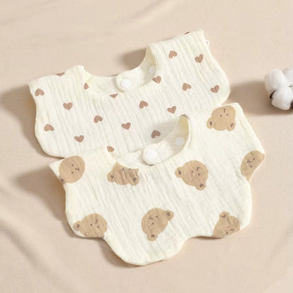 Baby Muslin Snap Bib 4 Piece Set – Soft, Comfortable & Made for Everyday Messes