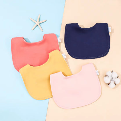4-Pack Organic Cotton Baby Bandana Bib Set – Soft Absorbent Drool & Feeding Bibs
