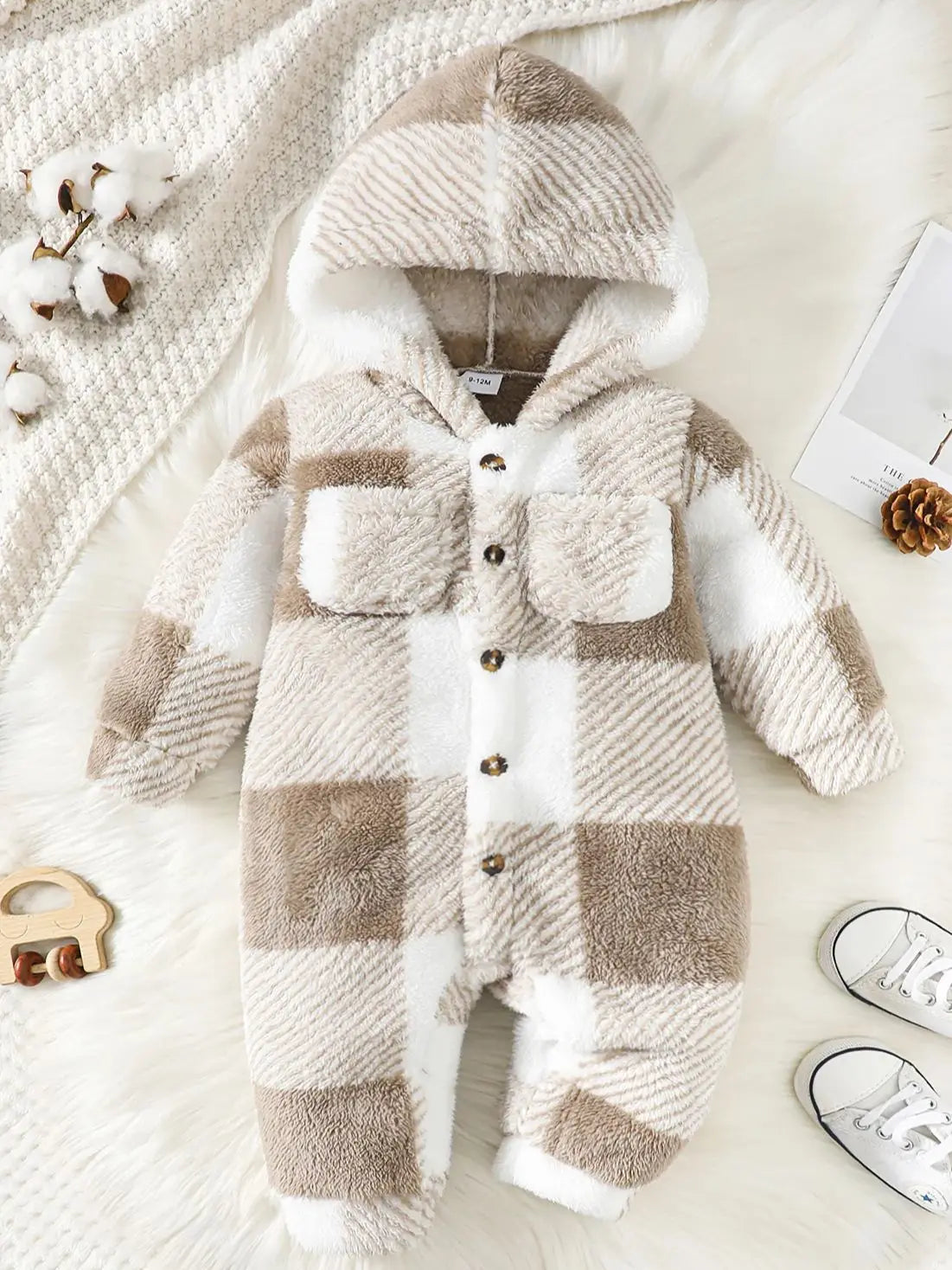 Oat Plaid Onesie