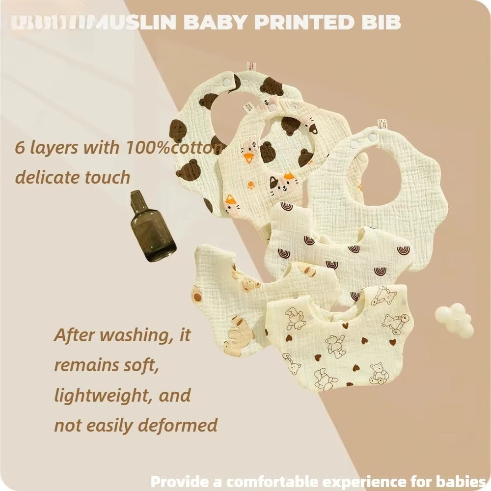 3-Pack Organic Cotton Baby Bib Set – Soft Absorbent Feeding & Drool Bibs