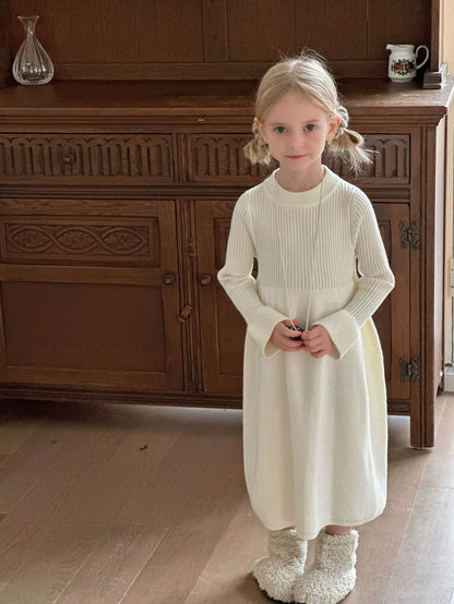 Girls Knit Sweater Dress – Long Sleeve Princess Dress