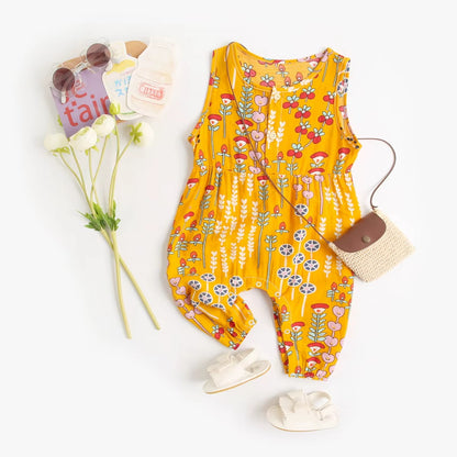 Baby Girl Floral Summer Sleeveless Jumpsuit